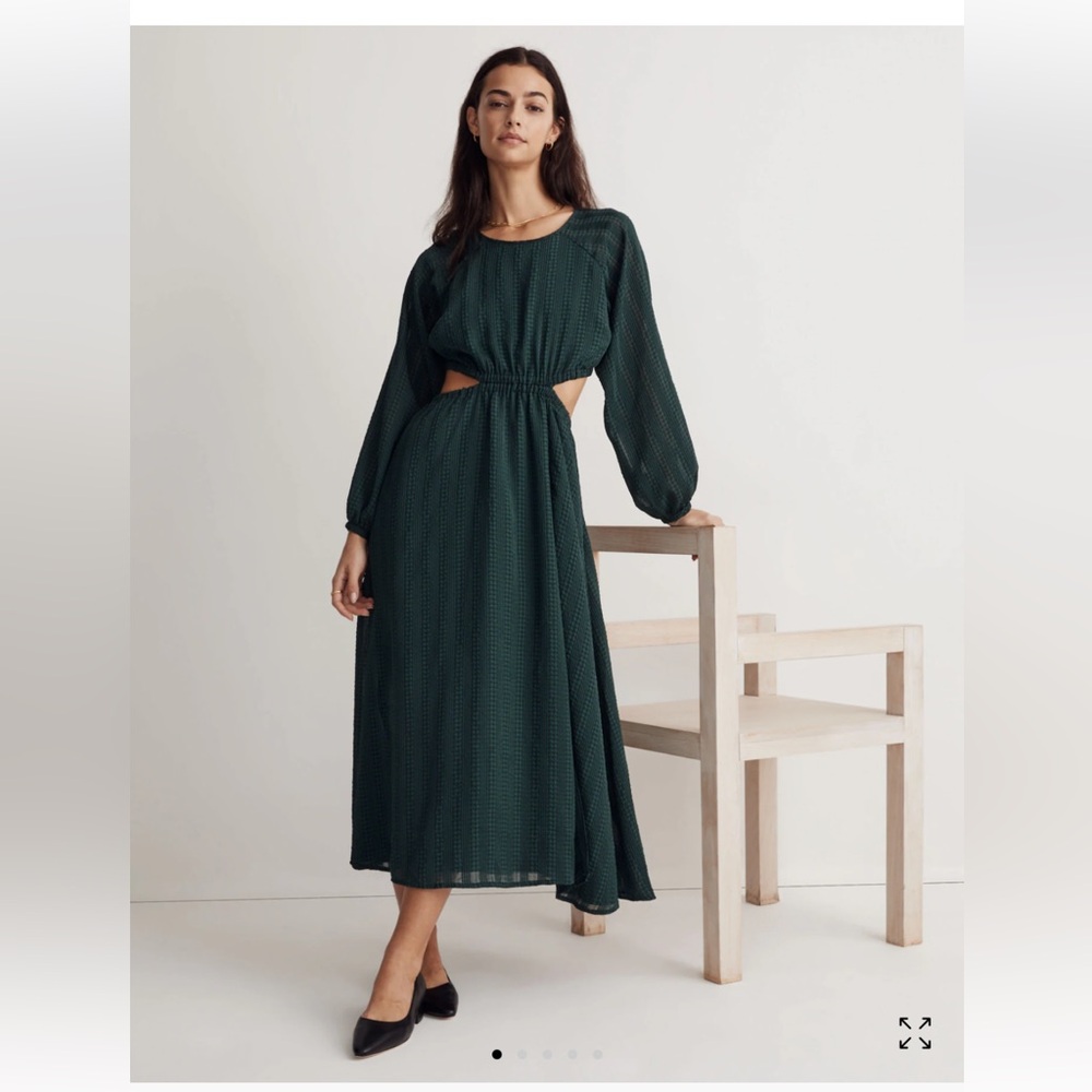 Madewell Long-Sleeve Cutout Midi Dress